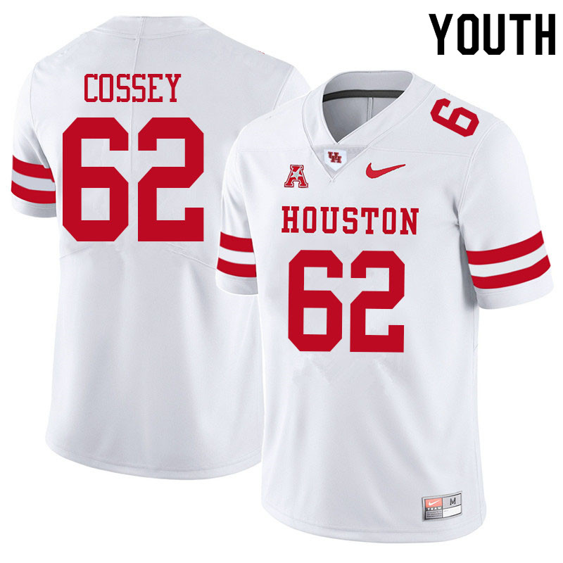 Youth #62 Gabe Cossey Houston Cougars College Football Jerseys Sale-White